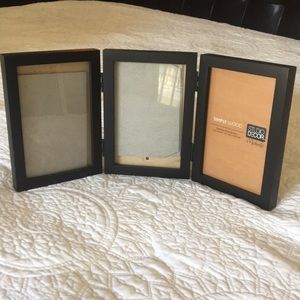 Black wooden 3 photo frame